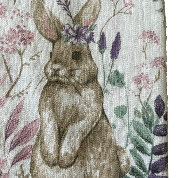 TAHARI HOME Kitchen Towels 3pk Easter Bunny Rabbit Spring Floral 18" X 28" New - Picture 3 of 16